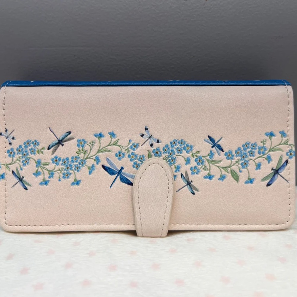 Woman’s Wallet Large : Dragonflies and Flowers